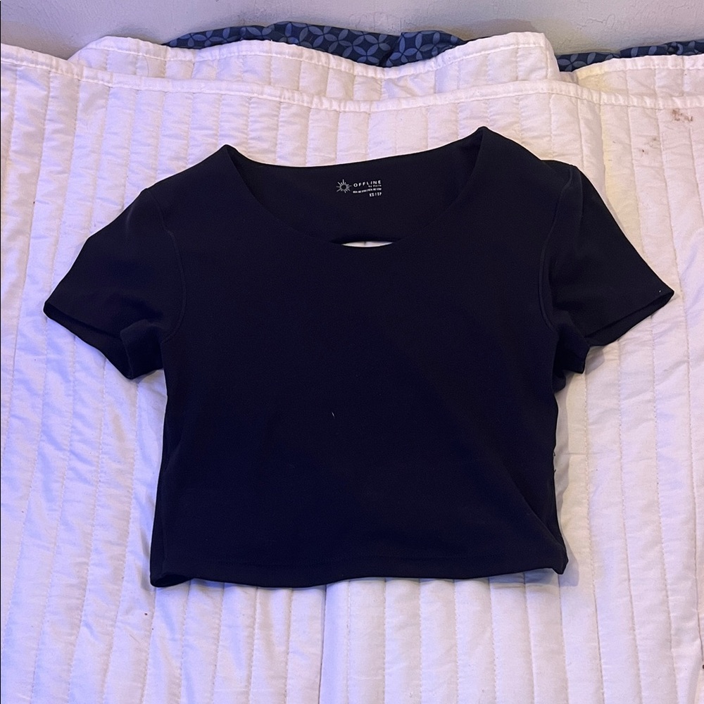 Elegant Black Crop Top by Aritzia